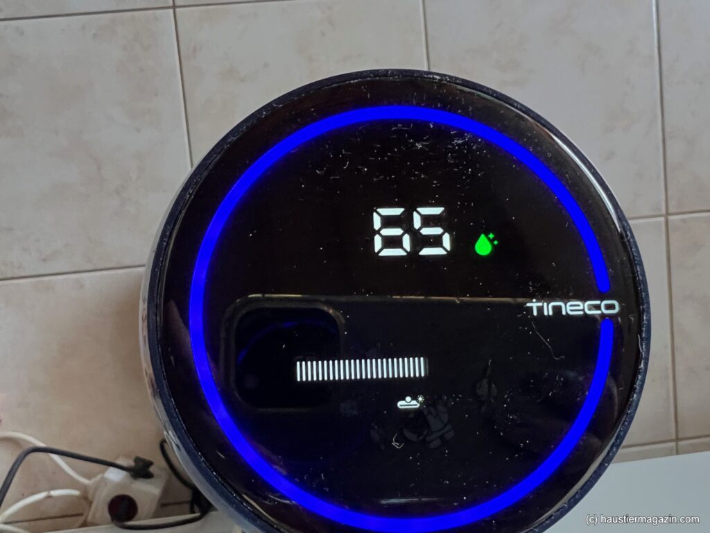 Die Anzeige springt dann auf Bürstenreinigung